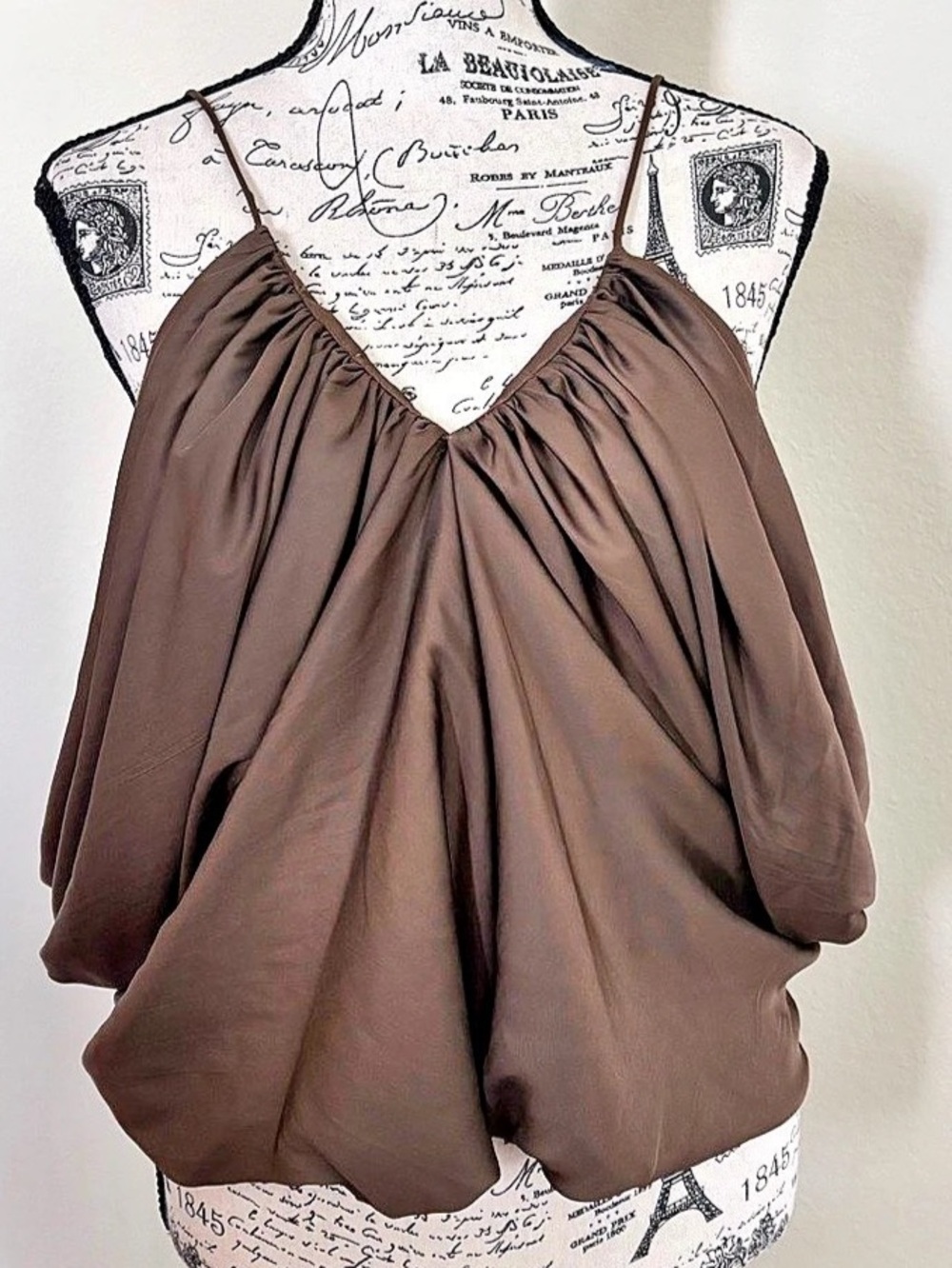 Zara Satin Draped Top Draped Satin Top